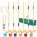 32-Inch Regulation Croquet Set with Wooden Mallets for Outdoor Lawn Game - 6 Players