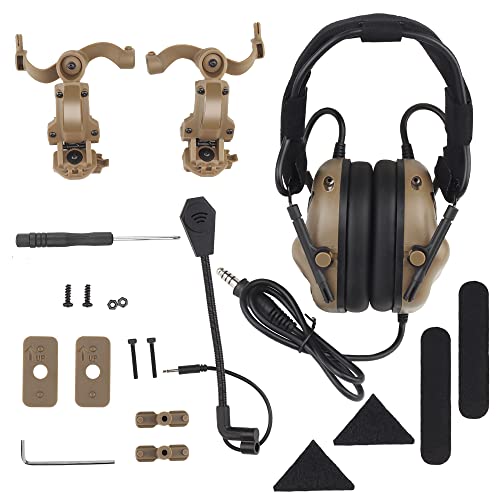 Tactical Shooting Headset with Noise Reduction & U94 PTT - Tan Variation