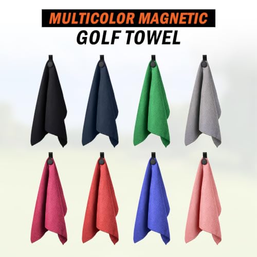Magnetic Golf Towel with Clip - 23.6 x 15.7 Inch Large Microfiber Towels - Black - Variation of THIS listing