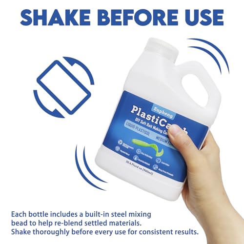 Medium Plastisol for DIY Soft Fishing Lures 1 Gallon - Clear, Flexible Bait Making Material