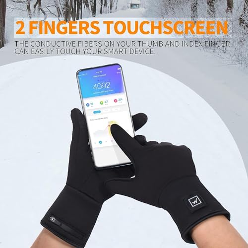 Rechargeable Heated Glove Liners for Men & Women - Black, Medium-Large