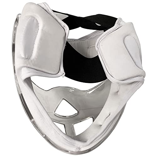 Senior White Field Hockey Face Mask - Transparent Penalty Corner Protection