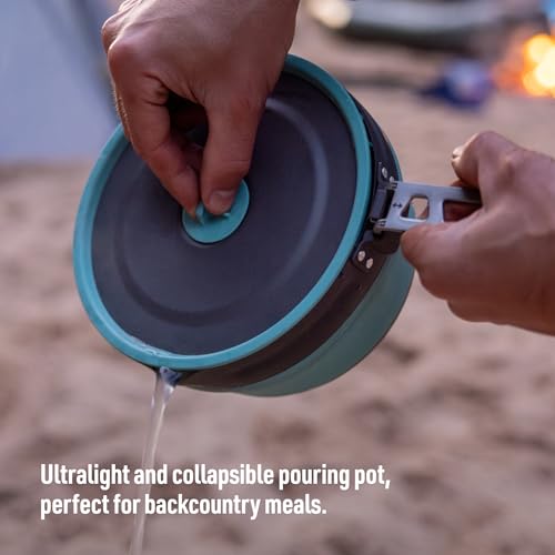Ultralight Collapsible Camping Pot 2.2L - Foldable Silicone & Aluminum Cookware