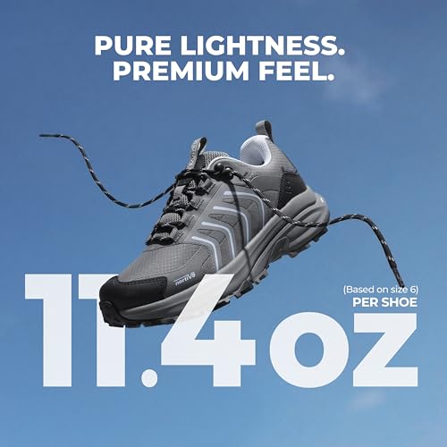 NORTIV 8 Women's Waterproof Hiking Shoes - Lightweight, Dark Grey, Size 8