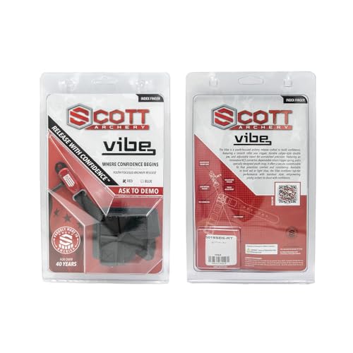 Youth Archery Release Bow Trigger for Smaller Bows - Auto Return, Red/Blue