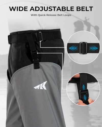 KastKing RiverWalker Stockingfoot Hip Waders for Fishing - Large Size