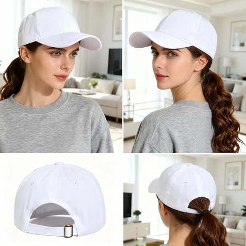 Cotton Baseball Caps 2-Pack for Men Women Adjustable Black and White