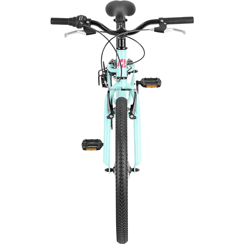 Retrospec Dart Kids Bike Seafoam 24-Inch 7-Speed Hybrid Youth Bicycle