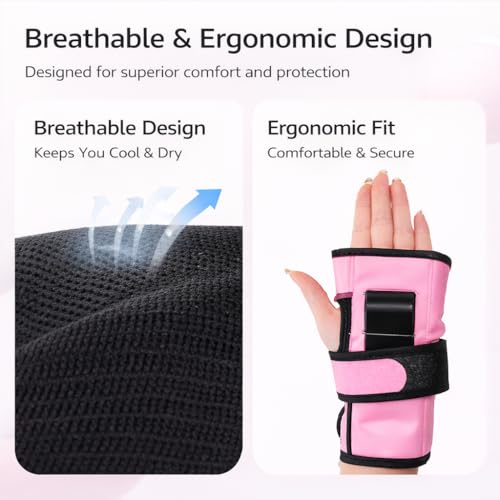 Adult Pink Knee and Elbow Pads Set with Wrist Guards - Large (110–143 lb)