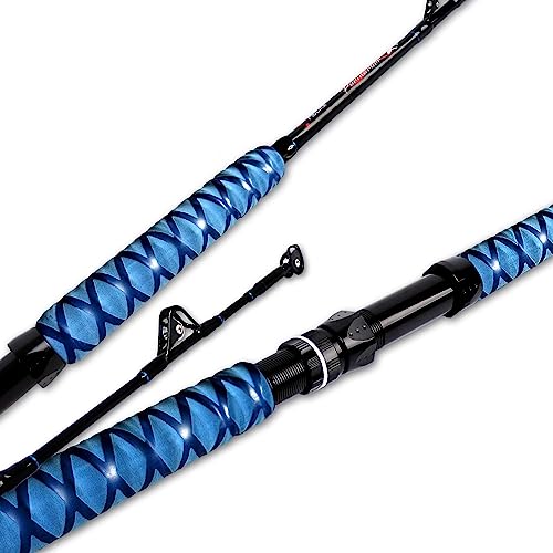 Fiblink Blue Saltwater Trolling Fishing Rod 5'6" 120-200lbs Heavy Duty Boat Pole