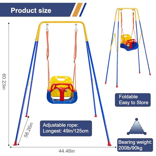 Luxdsgn 2-in-1 Toddler & Baby Swing Set - Blue, Indoor & Outdoor Bouncer for Kids 3-10