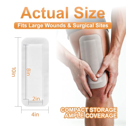 Carbou Island Dressing 4x10 Inch Sterile Bordered Gauze Pads - Wound Care (25 Count)
