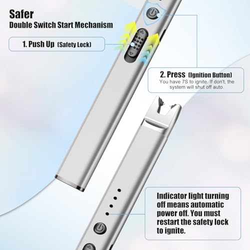Rechargeable Electric Candle Lighters Set - Windproof, Safe, USB Long Stem with Variations
