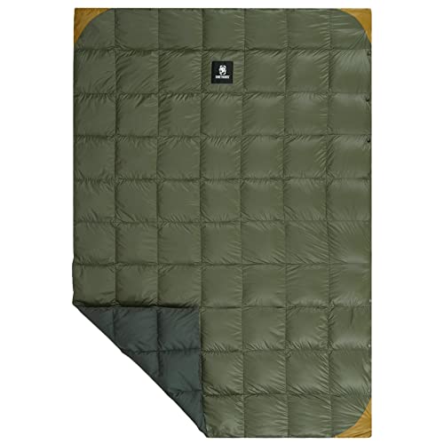 ONETIGRIS Ranger Green Down Camping Blanket - Lightweight Outdoor Travel Quilt