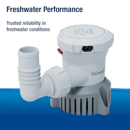 12V Bilge Pump T1200 - 1200 GPH Manual Bilge Pump with Fittings - Replacement for Attwood 4612-7