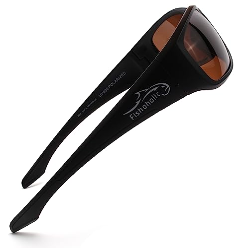 Fishoholic Polarized Bi-Focal Fishing Sunglasses - Black with 2.5x Magnification