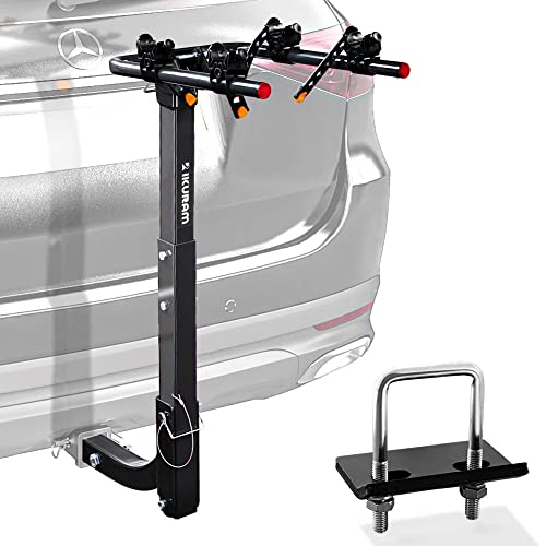 2 Bike Hitch Mount Carrier - Foldable Bicycle Rack for 2-inch Receiver - IKURAM R