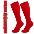 Youth Baseball Belt and Socks Set - Red Toddler Small Combo for Kids & Adults