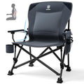 Ever Advanced Grey Oversized Folding Camping Chair with Lumbar Support, Heavy Duty, Portable