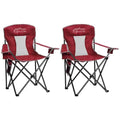 SAILARY 2-Pack Oversized Mesh Camping Chairs with Cup Holders & Storage, Red