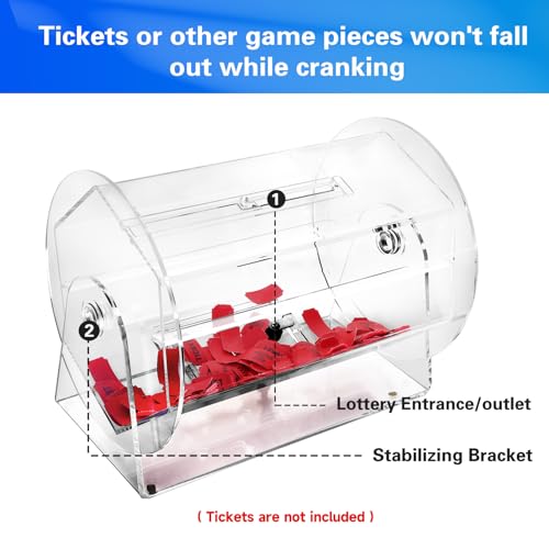 GSE Clear Acrylic Raffle Ticket Drum - Holds 5,000 Tickets, Medium Size