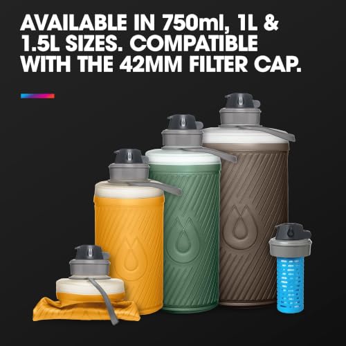 HydraPak Flux Collapsible Water Bottle 750ml Red for Hiking & Camping
