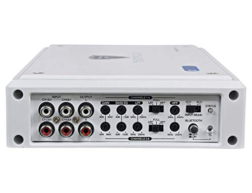 Rockville RXM8BTW 8 Channel Marine Boat Amplifier with Bluetooth - White
