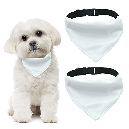 Pet Bandanas with Adjustable Buckle - 2 Pack Sublimation Blank Dog Bandanas for Small Medium Dogs, M Variation