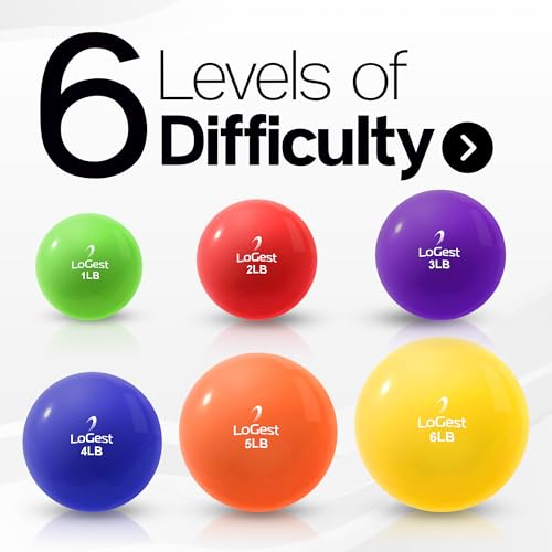 Logest Set of 8 Weighted Toning Exercise Balls 1-6LB for Men & Women
