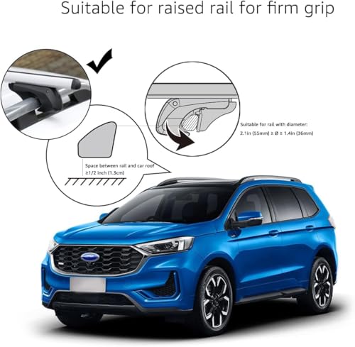 Amazon Basics 56-inch Cross Rail Roof Rack for SUVs & Cars, 2-Pack, Black/Silver