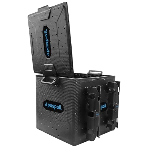 Heavy Duty Kayak Fishing Crate with 4 Rod Holders, 13x13in Tackle Storage Box