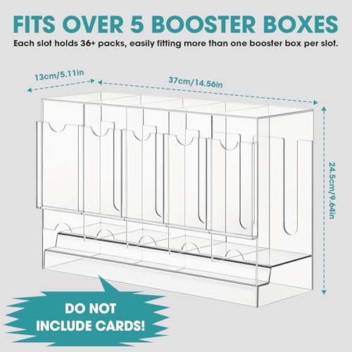 5-Slot Booster Pack Dispenser with Clear Acrylic Base - Holds 200 Packs