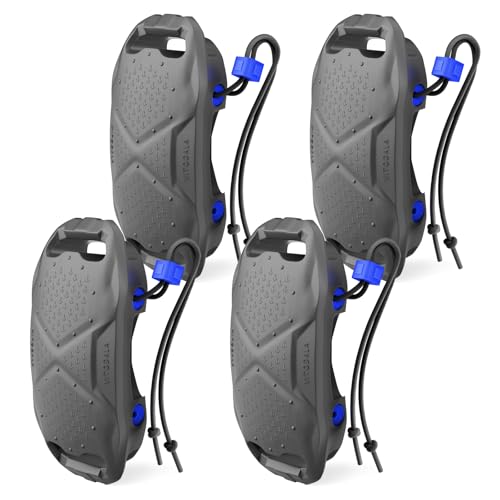 VITODALA Gray Boat Fenders 4 Pack Docking Bumpers, EVA Marine-Grade with Quick-Lock Rope