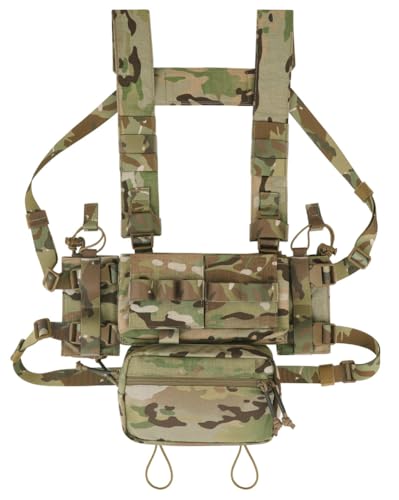 KRYDEX Micro Chest Rig MC with 5.56/7.62 Magazine Holders & Modular Pouches