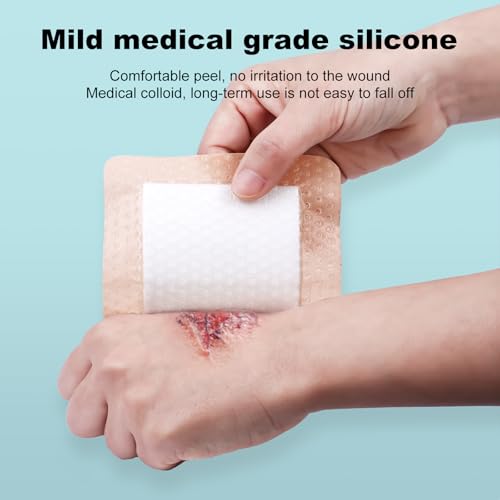 8Pcs Waterproof Silicone Foam Dressings 4x4 Inch for Wound Care - Bed Sore Patches