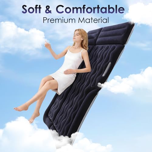 Inflatable Car Bed Mattress for SUV Sedan Truck & Minivan - Portable Travel Comfort Kit