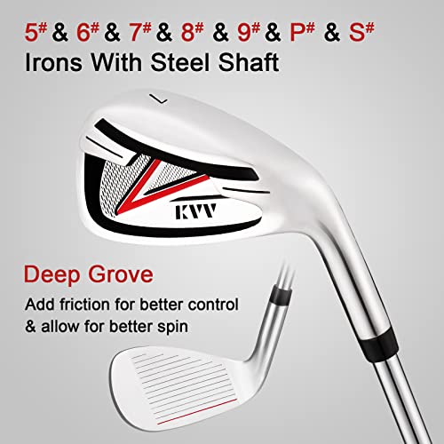 KVV Men's 11-Piece Golf Club Set - Right-Handed, Black, Without Stand Bag