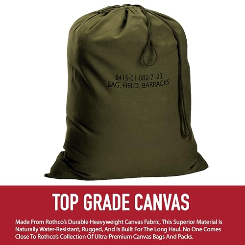 Durable Canvas Barracks Bag for Travel & Field Use - 18x27 Coyote Brown