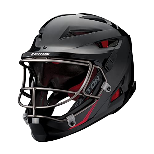 Large X-Large Softball Helmet with Face Mask - NOCSAE Certified Pitcher & Fielder Protective Gear - Black