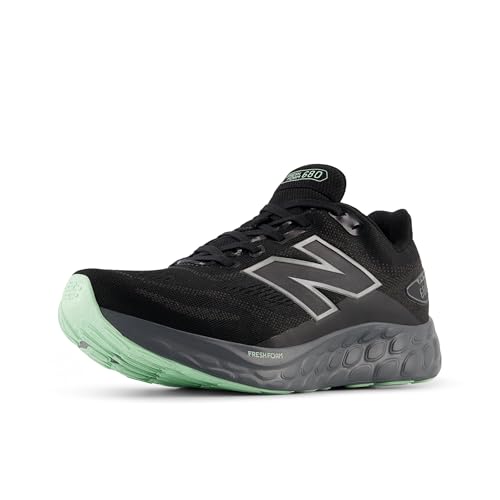 New Balance Women's Fresh Foam 680 V8 Waterproof Running Shoes - Black/Castlerock/Lab Green / Size 11
