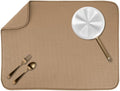 Dish Drying Mat 18x24 Inches Tan Diamond Texture Reversible Kitchen Counter