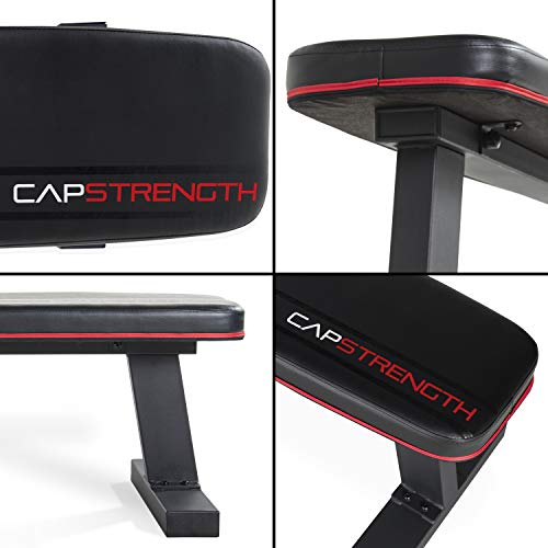 CAP Flat Utility Bench - Heavy-Duty Exercise Bench with 600 lbs Capacity, Black