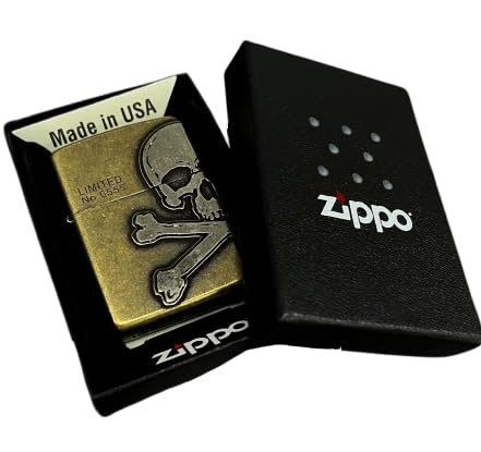 Zippo Skull Lighter Brass Limited Edition Model Antique Finish
