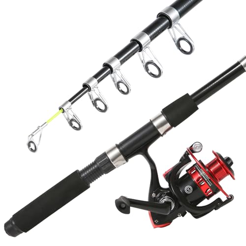 Telescopic Fishing Rod Set 6.9ft with Reels and Accessories - Carbon Fiber, 2PCS