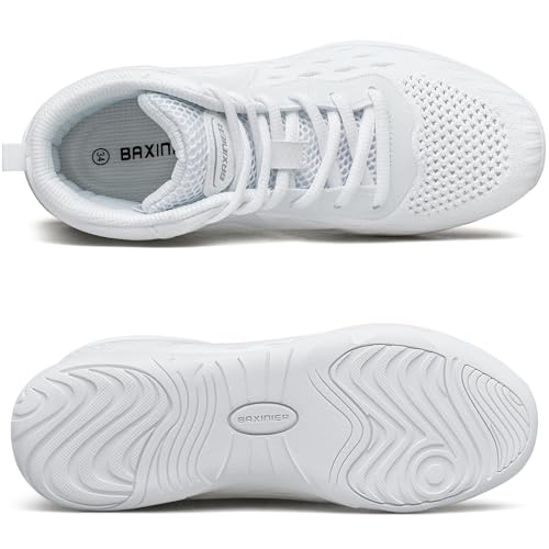 Girls White High Top Cheerleading Shoes - 7 / White 303