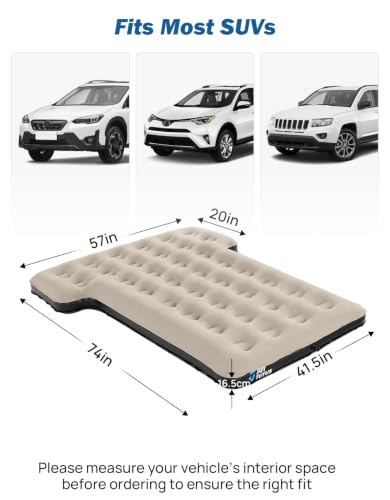 SUV Air Mattress Camping Bed - Camel & Black Portable Inflatable Bed for Vehicles