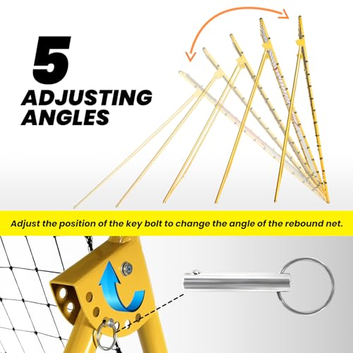 Volleyball Rebounder Net 4x7 ft with 5 Rebound Angles Practice Equipment