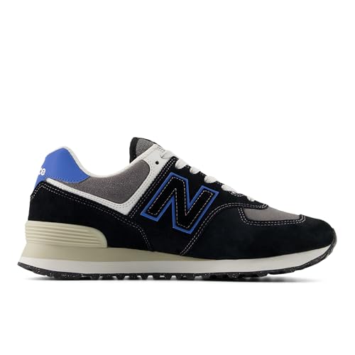 Unisex 574v1 Wide Fit Sneakers - Black & Blue Agate, Men & Women Sizes 10.5/12