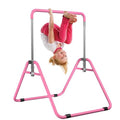 WATBKHE Pink Kids Gymnastics Bar - Adjustable, Foldable Indoor Gym Equipment