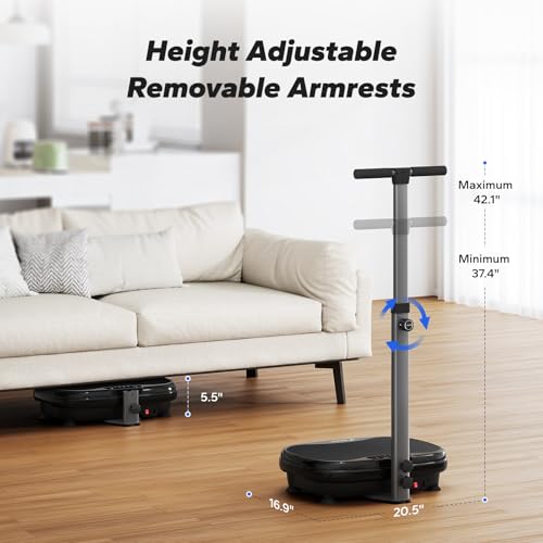 MERACH Vibration Plate Exercise Machine with Handle - Black, 330 lbs Capacity